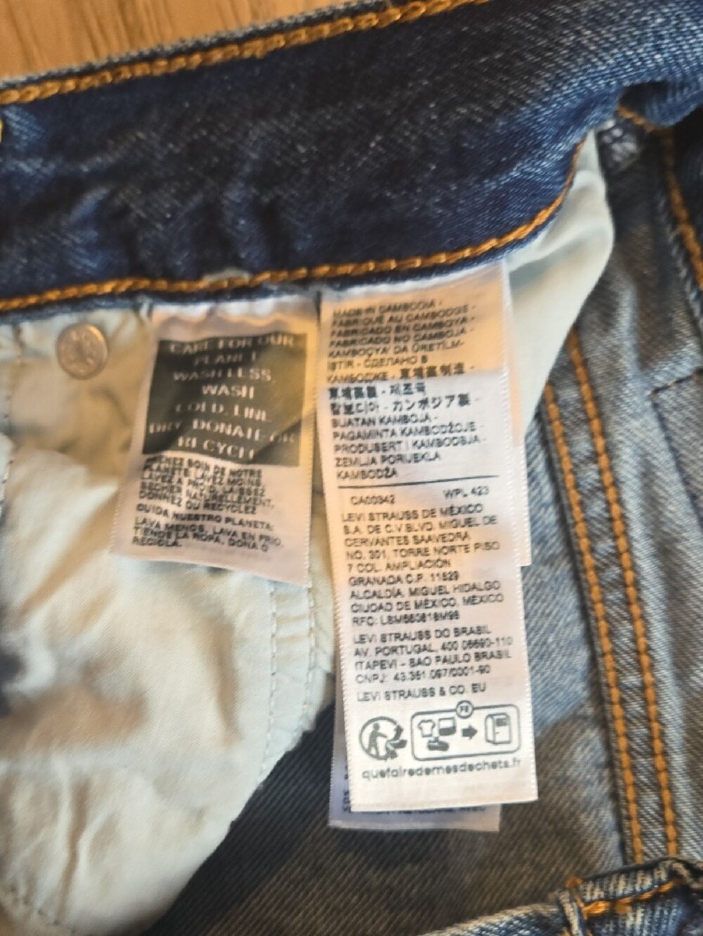 Womens Dark Blue Levi's Wide-Leg Jeans - Picture 3 of 7